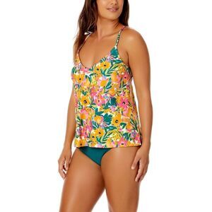 Anne Cole‎ Women's Easy Triangle Tankini Swim Top sz XL Sunshine floral NWT